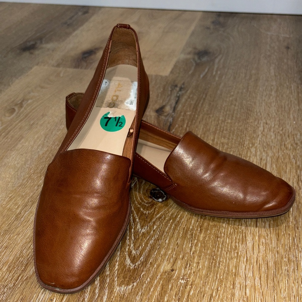 Aldo Women's Brown Leather Loafers